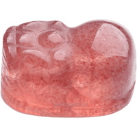 Strawberry Quartz Carved crystal bead